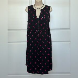 Torrid Black Dress with Pink Flamingo Print Size 0X